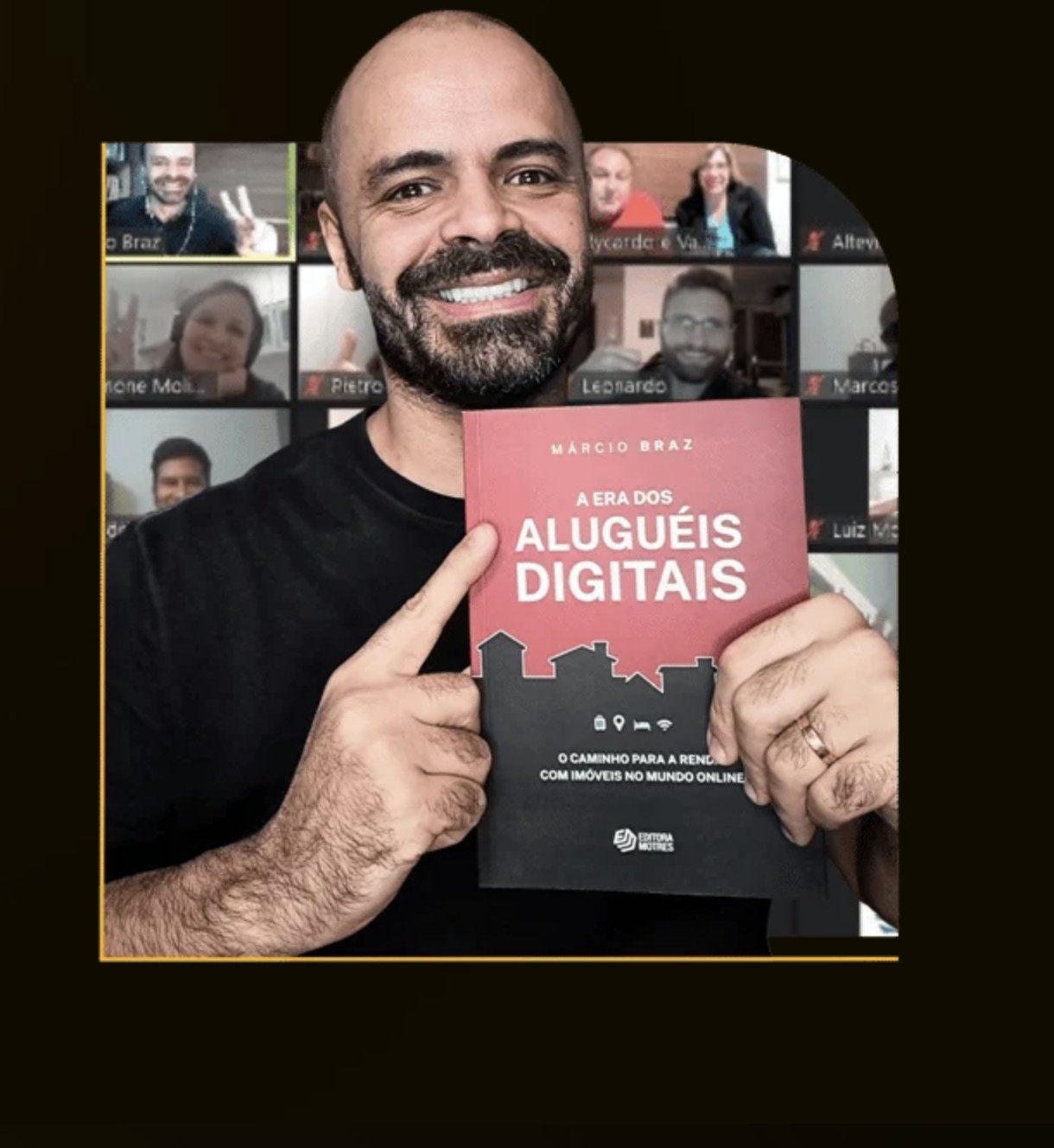 Márcio Braz com o livro A Era dos Aluguéis Digitais e a comunidade