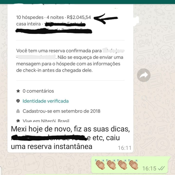 João: aplicou as dicas e caiu uma reserva instantânea no mesmo dia